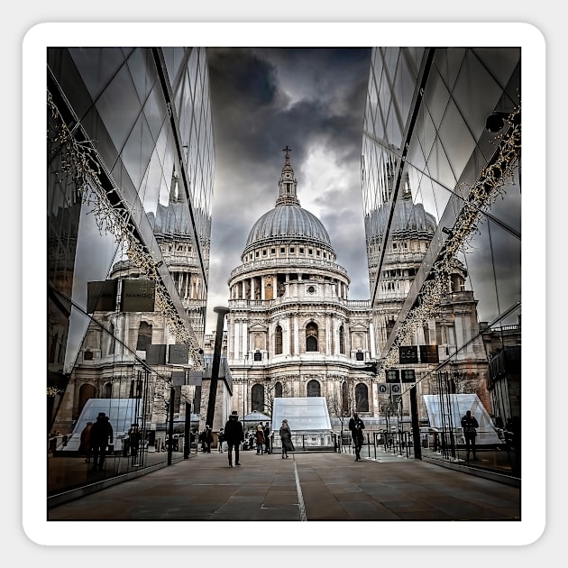 View of St Pauls Cathedral with Reflections Sticker by TonyNorth